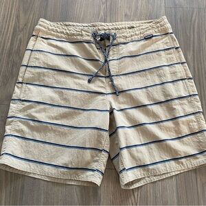 Patagonia Wavefarer Boardshorts Tan Striped Men’s Size 31 Board Shorts Unlined